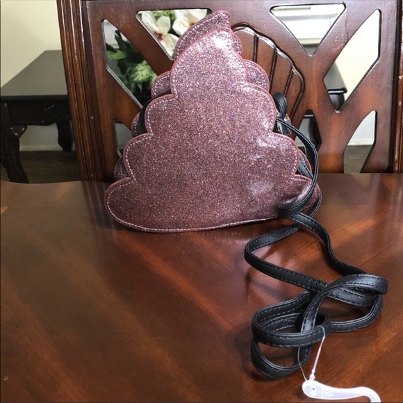 Cute Sparkly MultiColor Poop Emoji Purse Strap Bag - Picture 3 of 8